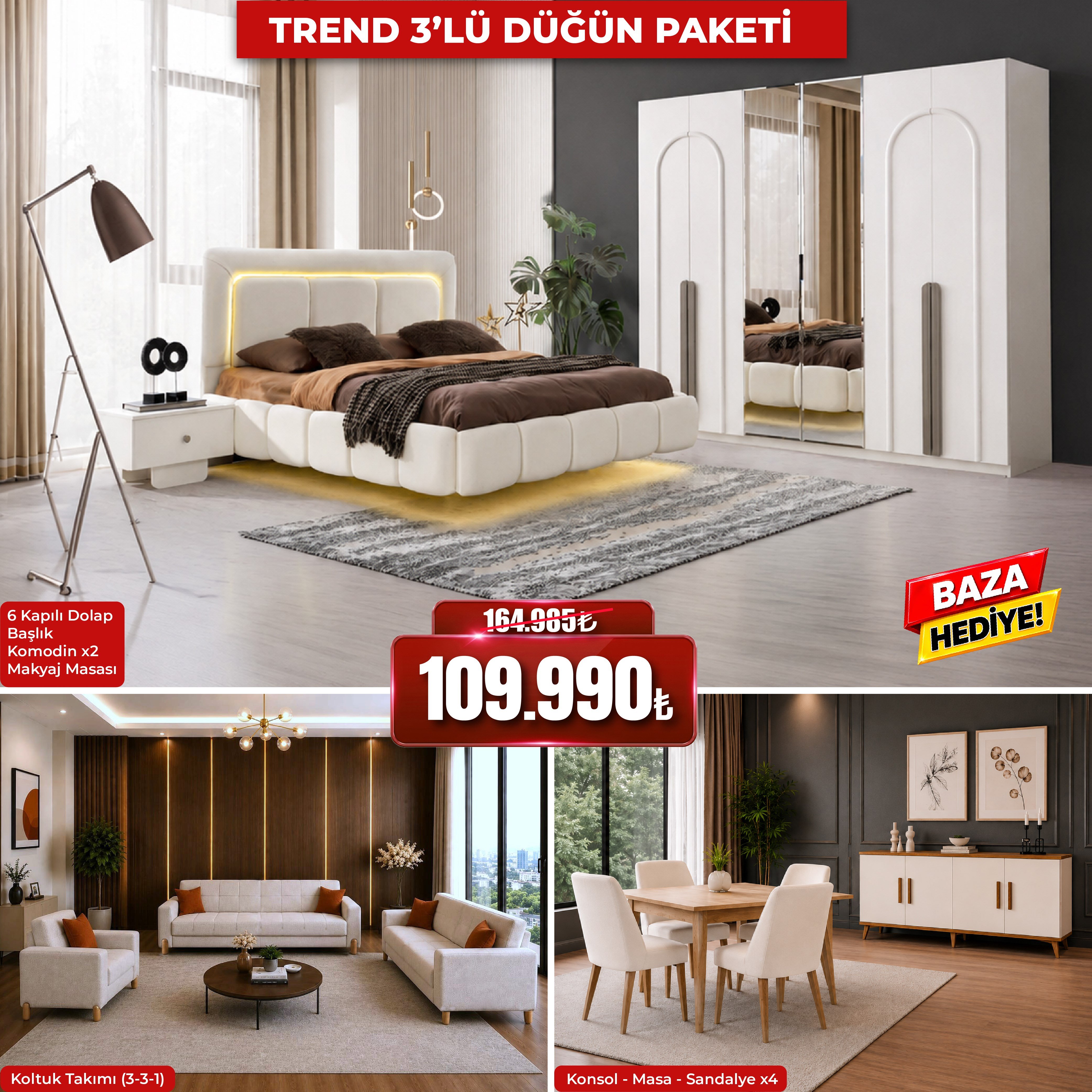 Trend 3'lü Dügün Paketi