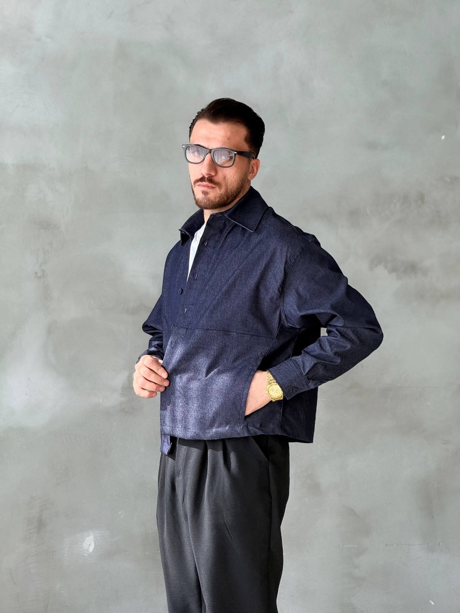 MAN TASARIM LACİVERT MEVSİMLİK CEKET