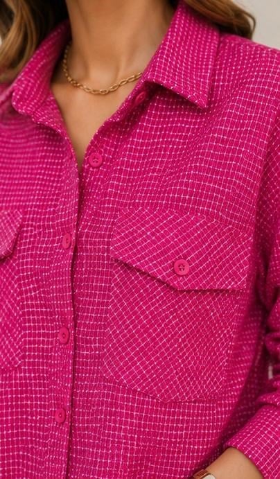 ÖZEL KOLEKSİYON SİM DETAY MEVSİMLİK PEMBE GÖMLEK