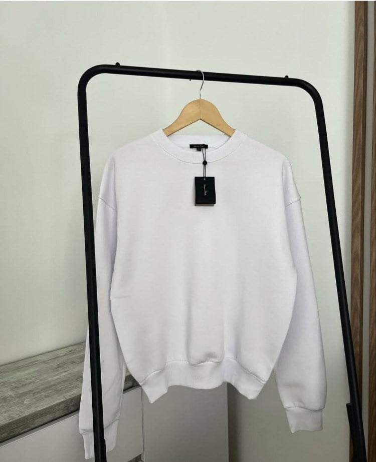 WOMAN 1. SINIF KALİTE COTTON WHİTE SWEATSHIRT