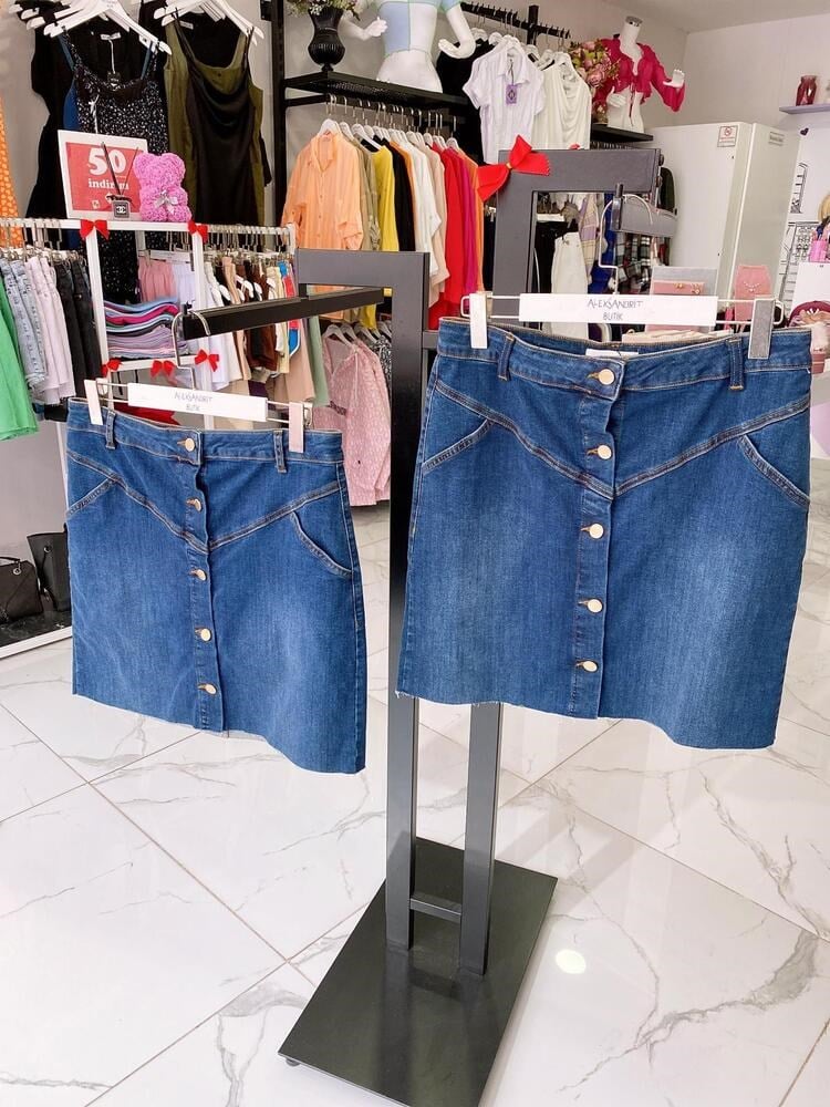 WOMAN KLASİK KISA KOT ETEK