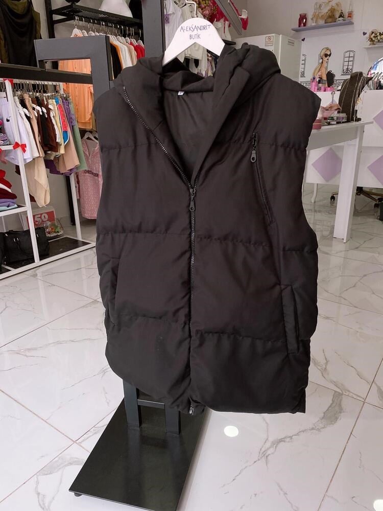 WOMAN ŞİŞME BLACK YELEK