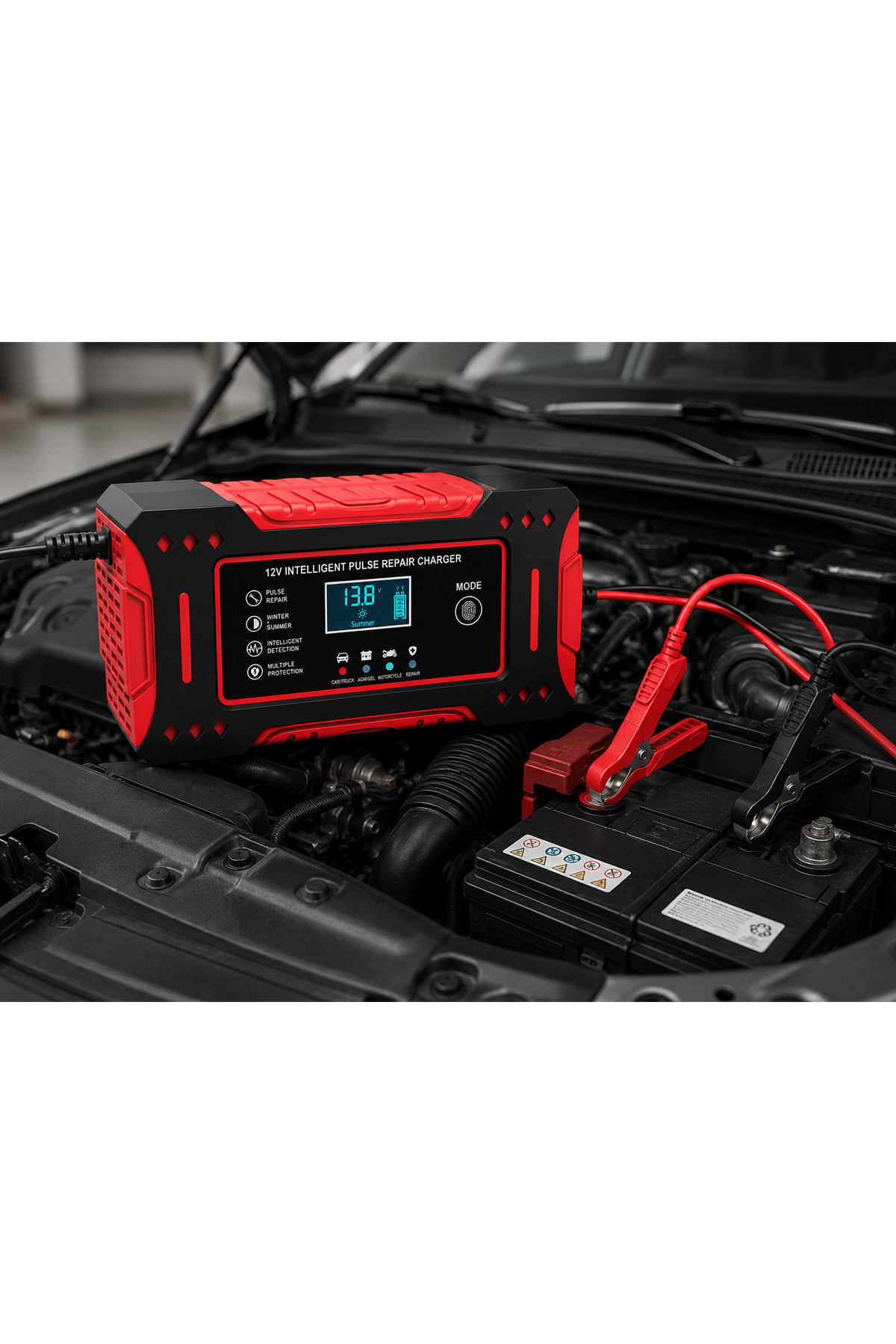 12V 6A Akıllı Mikroişlemci Kontrollü Akü Şarj, Bakım ve Onarım Cihazı