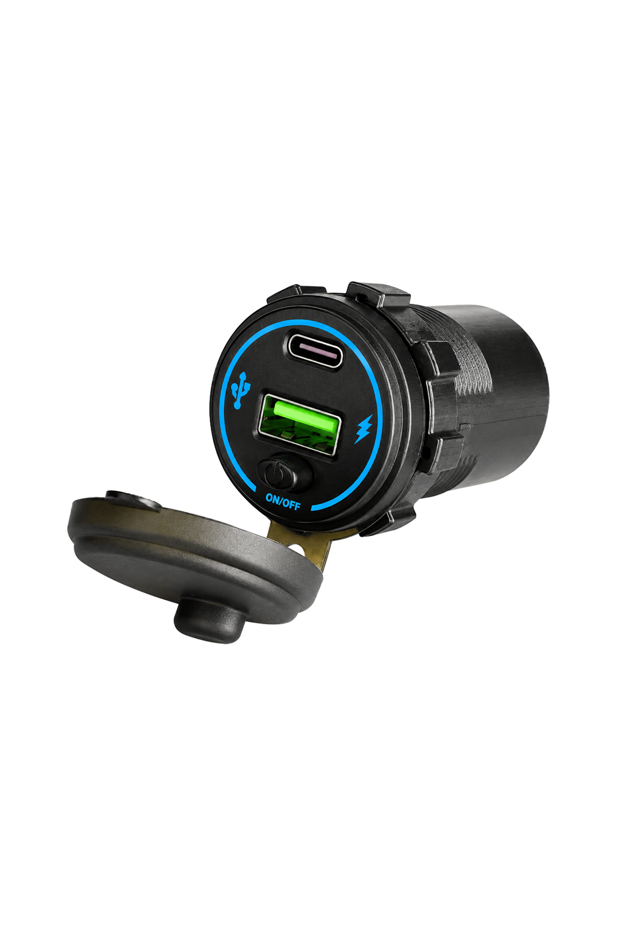 24W Dual Hızlı Gömme Tip Araç Şarj Soketi - USB-C & USB-A (12V/24V)