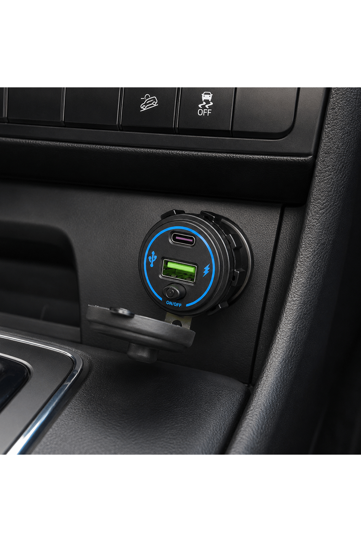 24W Dual Hızlı Gömme Tip Araç Şarj Soketi - USB-C & USB-A (12V/24V)