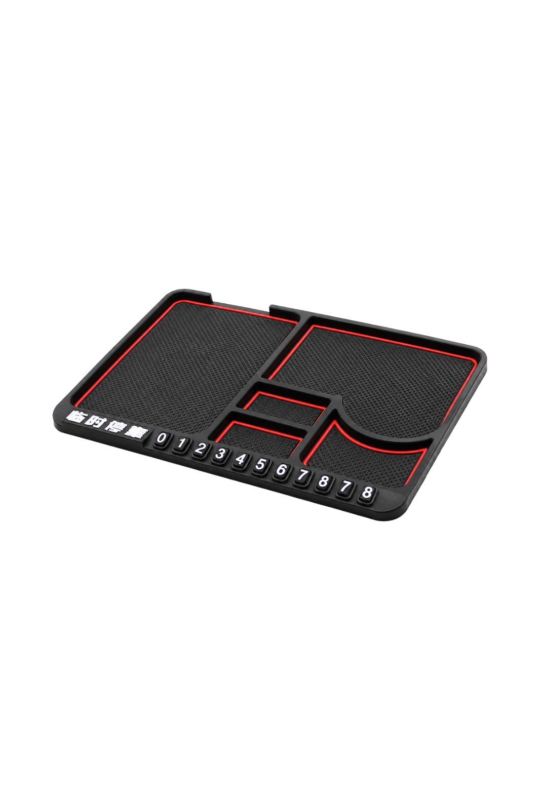 4'ü 1 Arada Kaymaz Silikon Dashboard Organizer - Telefon Tutucu ve Numaratörlü Park Matı