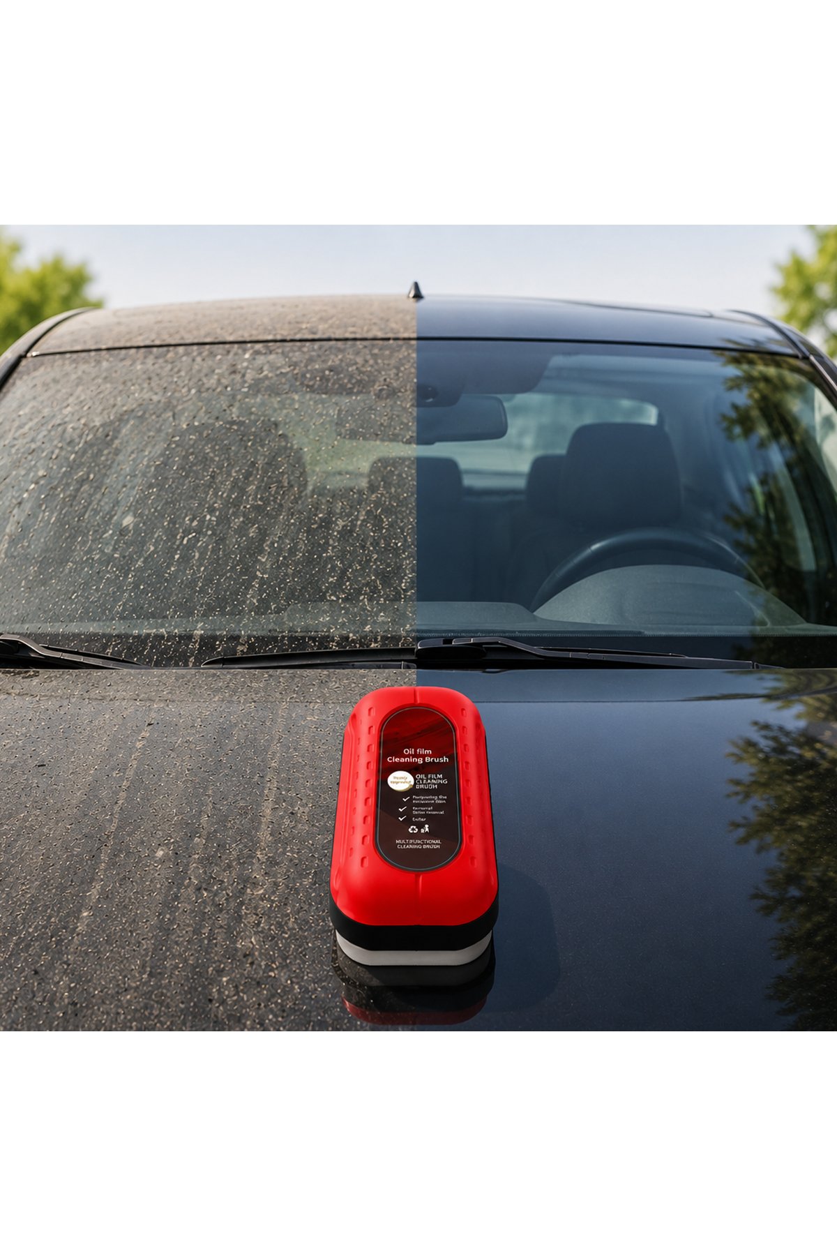 Automotive Oil Film Cleaning Brush - 120ml Hazneli Araç Cam Yağ Tabakası Temizleyici