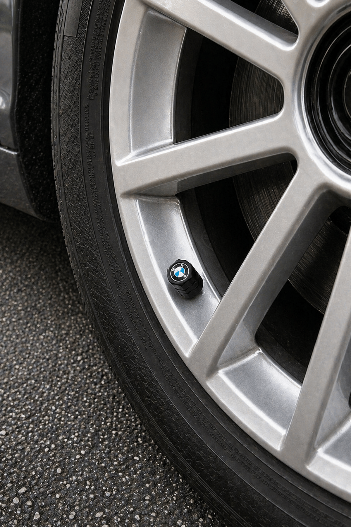 BMW Logo Baskılı Universal Sibop Kapağı Seti - Siyah (4 Adet)