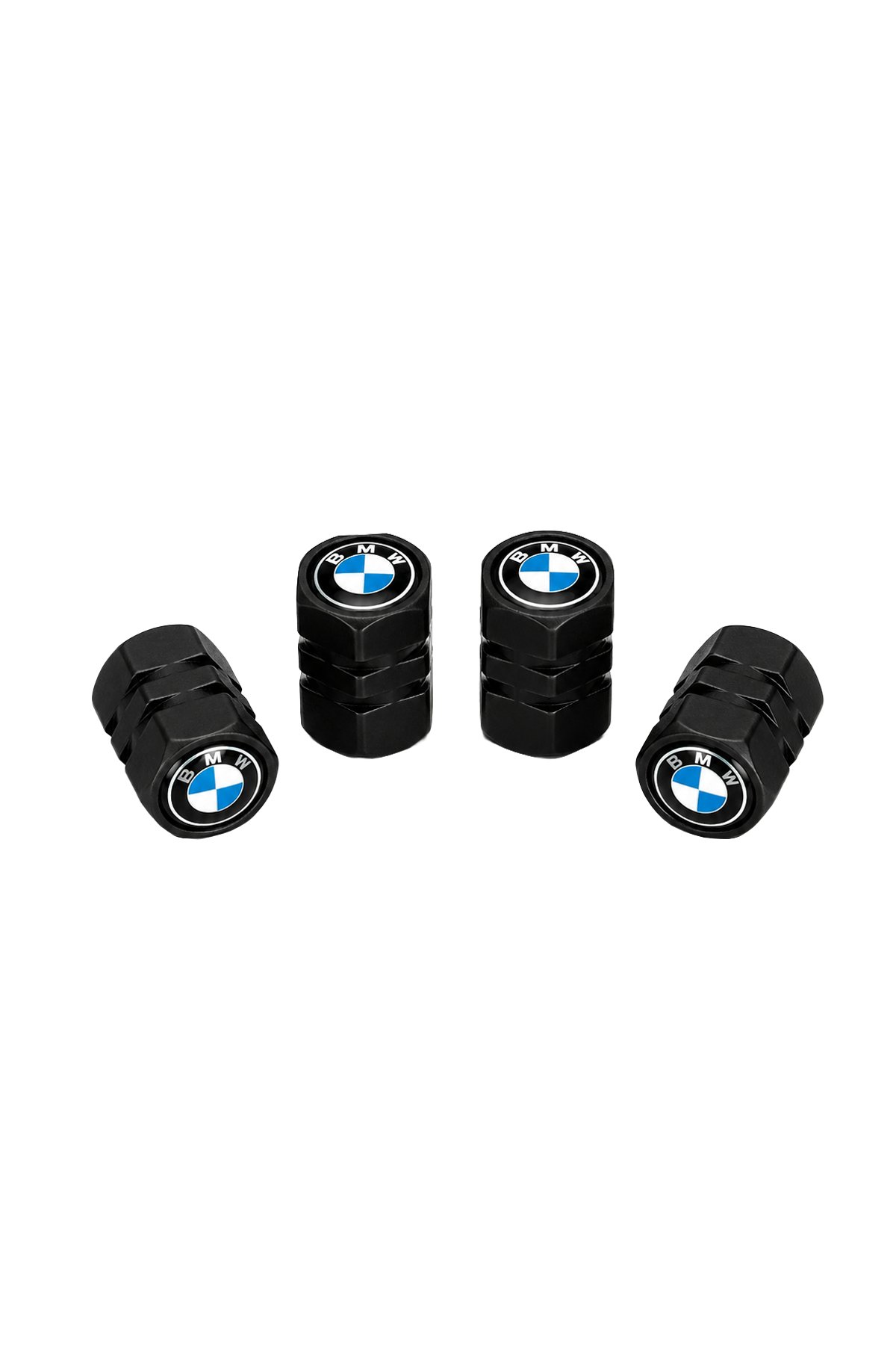 BMW Logo Baskılı Universal Sibop Kapağı Seti - Siyah (4 Adet)