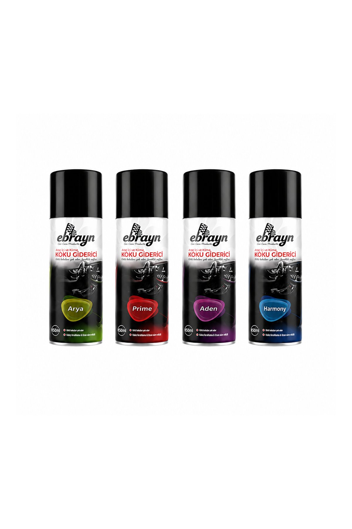 Ebrayn 4'lü Araç İçi ve Klima Koku Giderici Bombası Seti (150 ml x 4)
