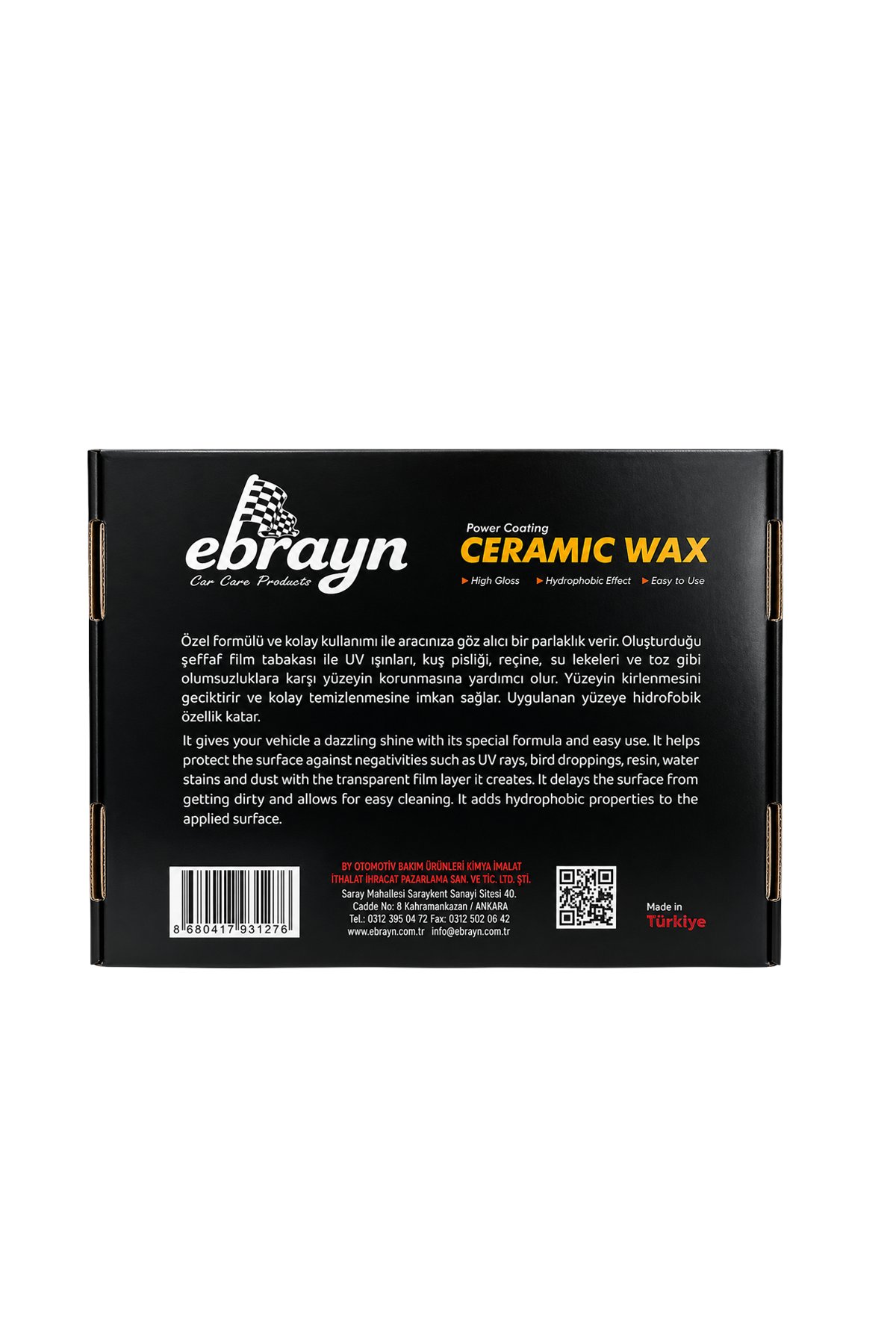 Ebrayn Ceramic Wax Seramik Katkılı Krem Cila Seti - 100 gr 