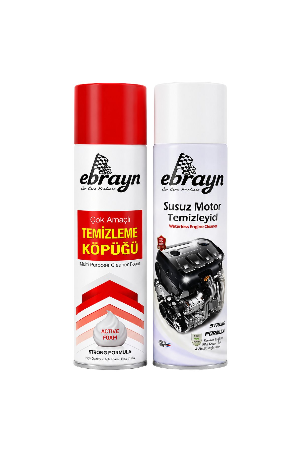 Ebrayn Çok Amaçlı Temizleme Köpüğü & Susuz Motor Temizleyici Sprey Seti (2'li Bakım Seti)