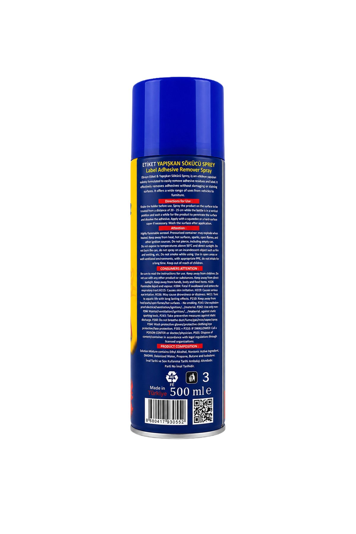Ebrayn Etiket ve Yapışkan Sökücü Sprey 500 ml