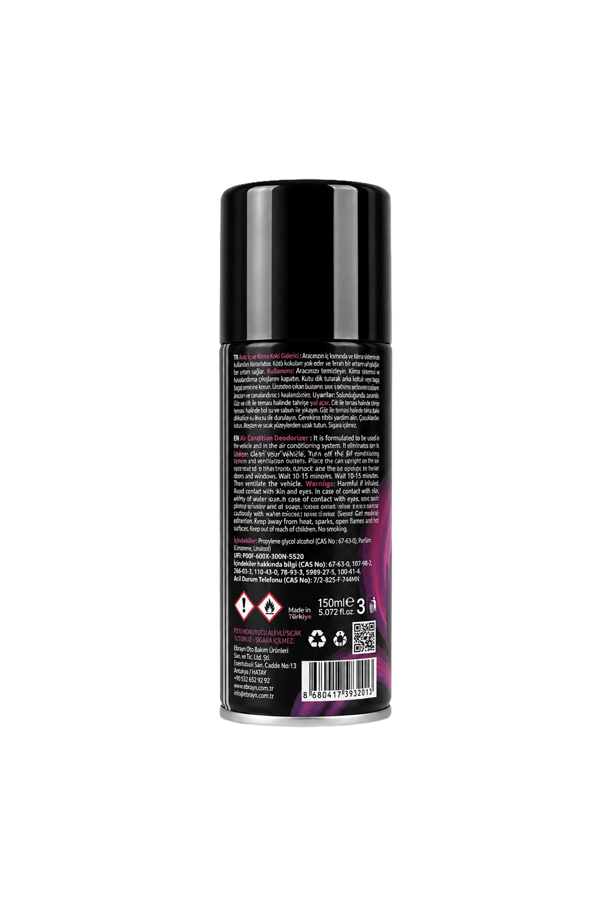 Ebrayn Klima Temizleyici ve Hava Tazeleyici Aden 150 ml