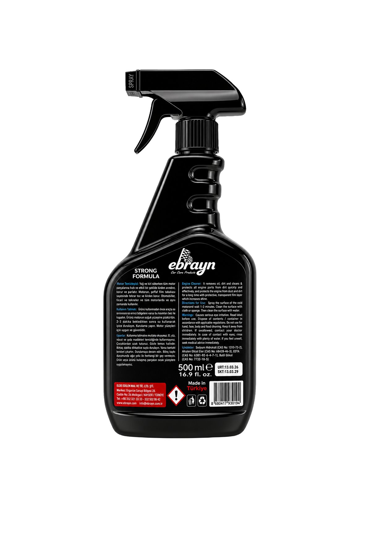 Ebrayn Motor Temizleyici ve Yağ Sökücü Sprey 500 ml