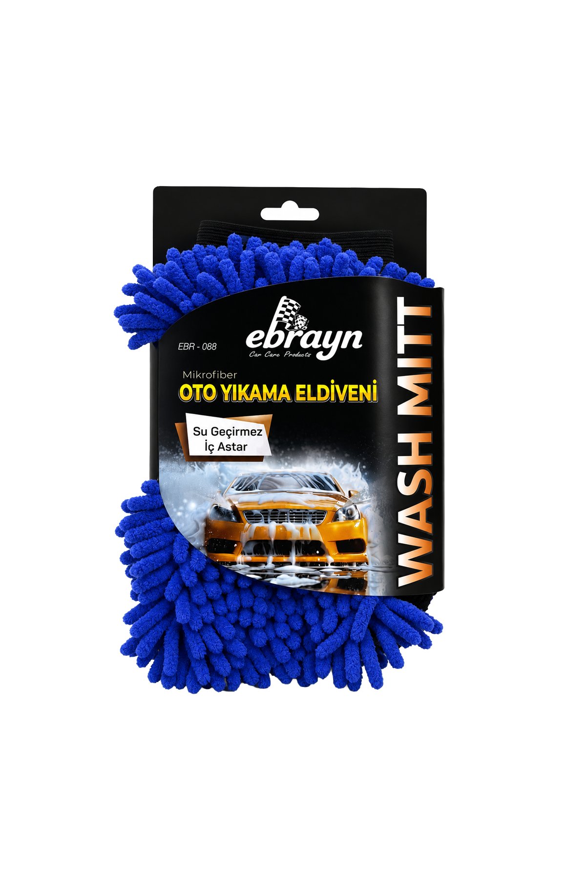 Ebrayn Su Geçirmez İç Astarlı Mikrofiber Oto Yıkama Eldiveni - Şönil Dokulu Çizmez Wash Mitt