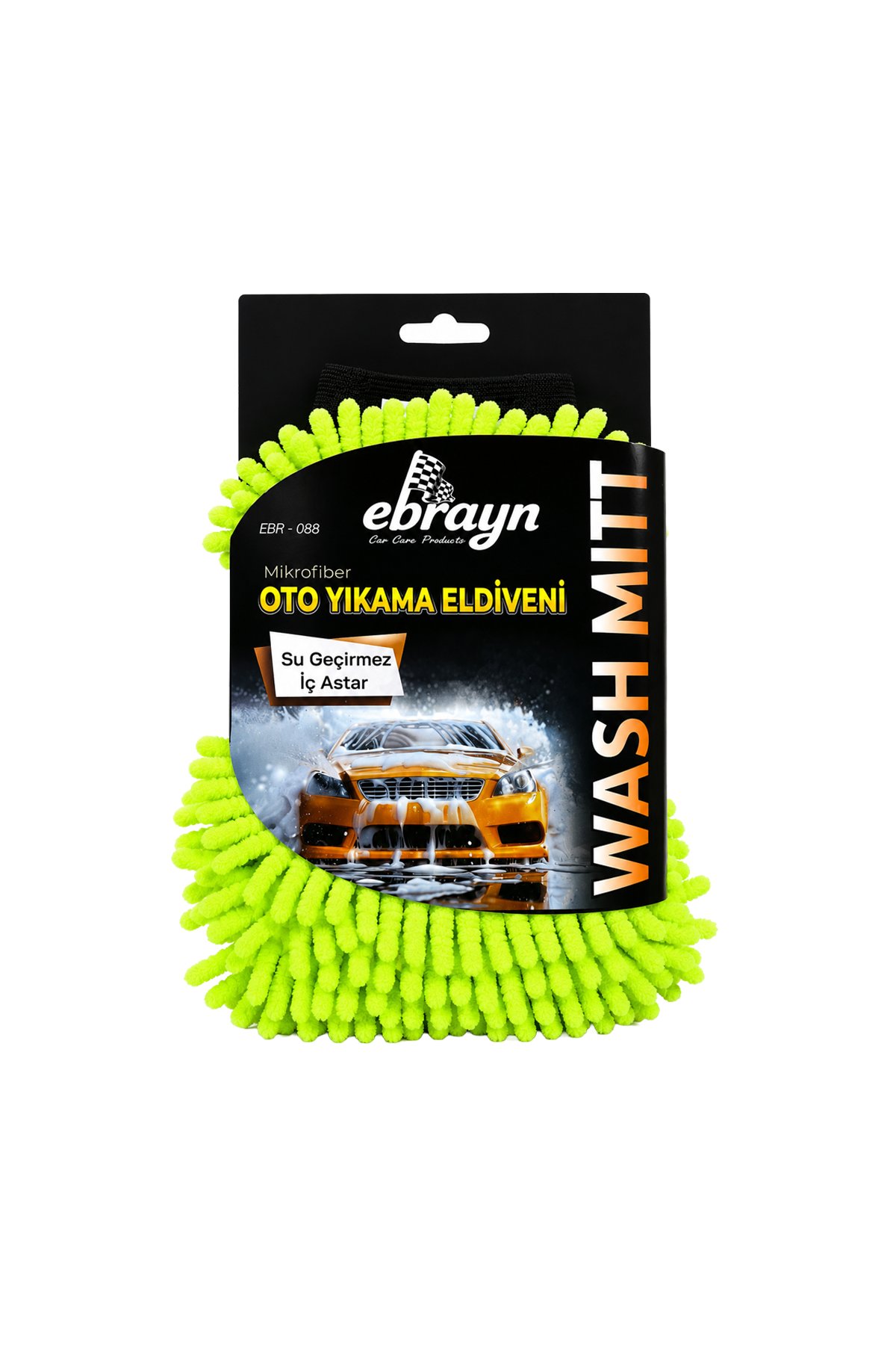 Ebrayn Su Geçirmez İç Astarlı Mikrofiber Oto Yıkama Eldiveni - Şönil Dokulu Çizmez Wash Mitt