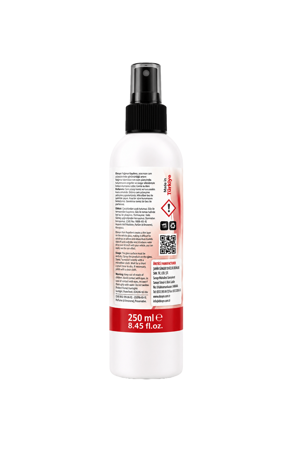 Ebrayn Yağmur Kaydırıcı Sprey 250 ml - Su İtici Kristal Görüş