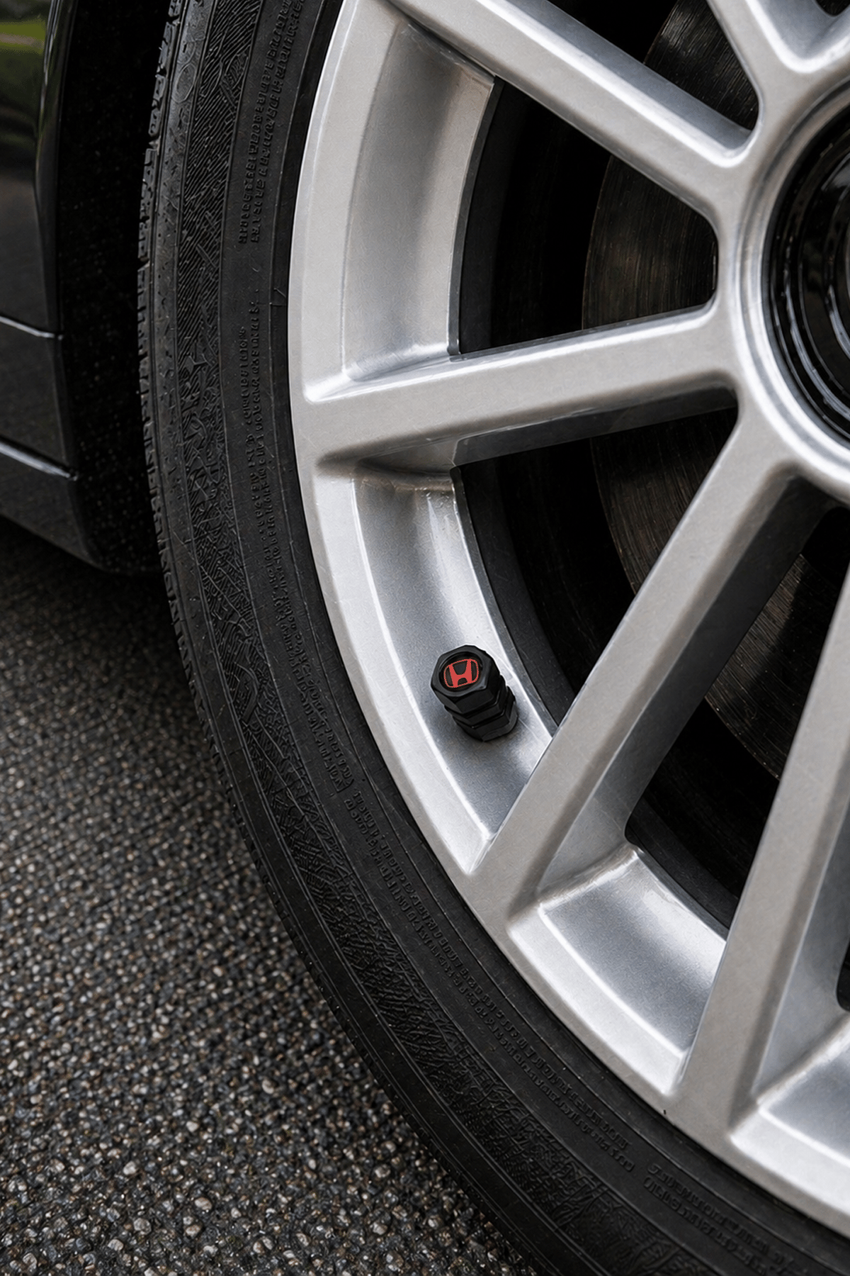Honda Logo Baskılı Universal Sibop Kapağı Seti - Siyah & Kırmızı (4 Adet)