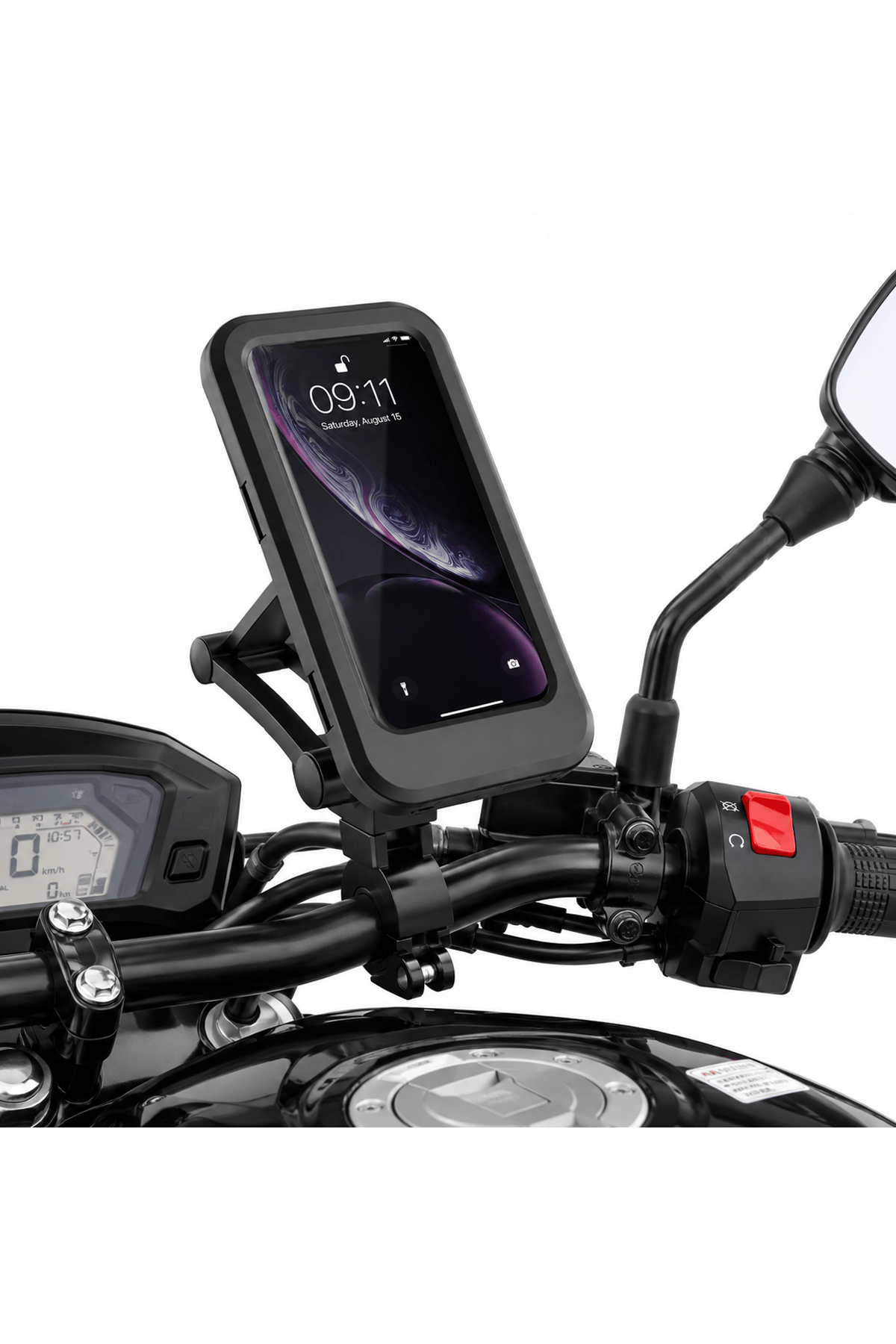 Manyetik Sabitlemeli Su Geçirmez Motosiklet ve Bisiklet Telefon Tutucu - 360° Hareketli