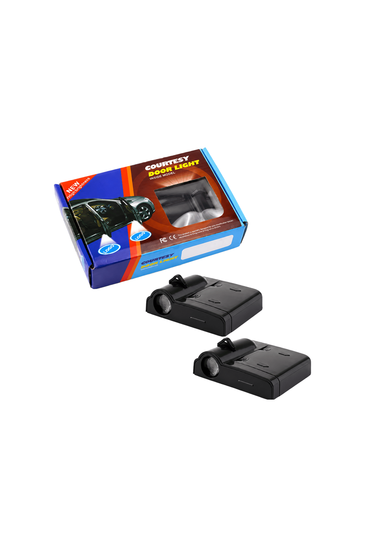 Marka Logolu Kablosuz LED Araç Kapı Altı Karşılama Işığı - 2 Adet Lazer Set