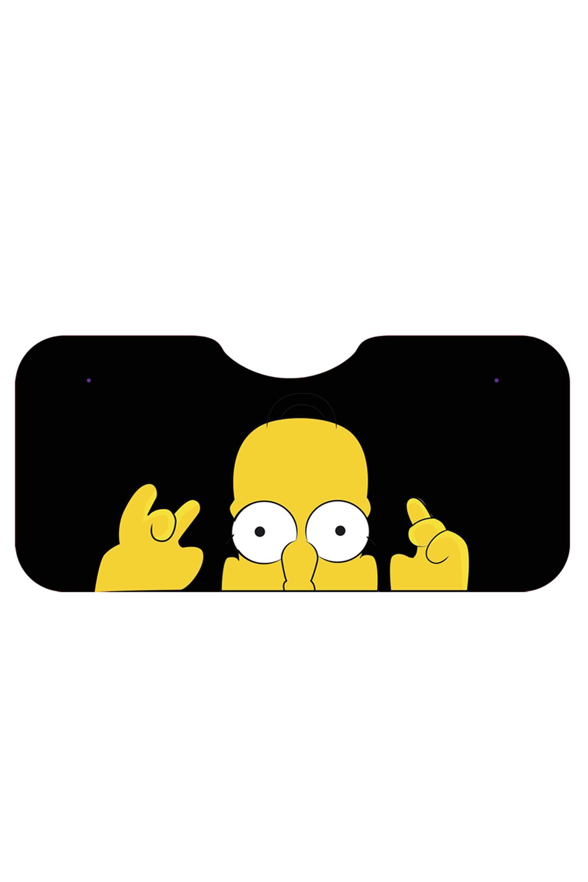 OEM Homer Simpson Şaşkın Tasarımlı Siyah Katlanabilir Ön Cam Güneşliği