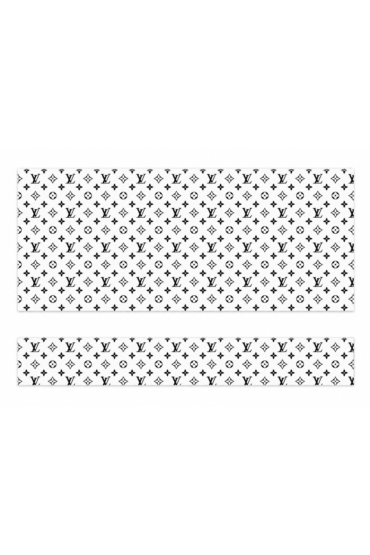 OEM Monogram Desenli Siyah/Beyaz 2'li Torpido ve Pandizot Koruyucu Havlu Seti (Yazısız / Kesintisiz Desen)
