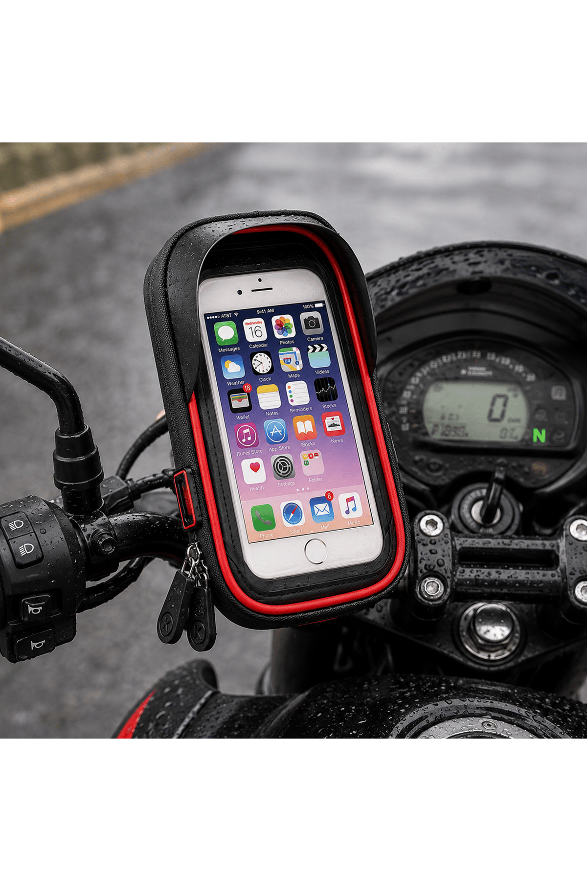 Su Geçirmez Motosiklet ve Bisiklet Telefon Tutucu - 6.4 inç Uyumlu