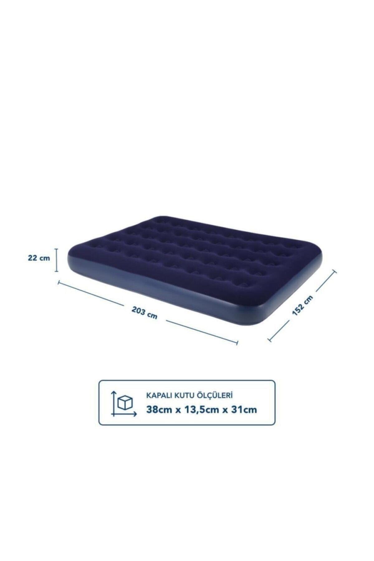 Avenli Queen 21470 Çift Kişilik Yastıklı Şişme Yatak+2 Yastık+El Pompası 203x152x22 cm