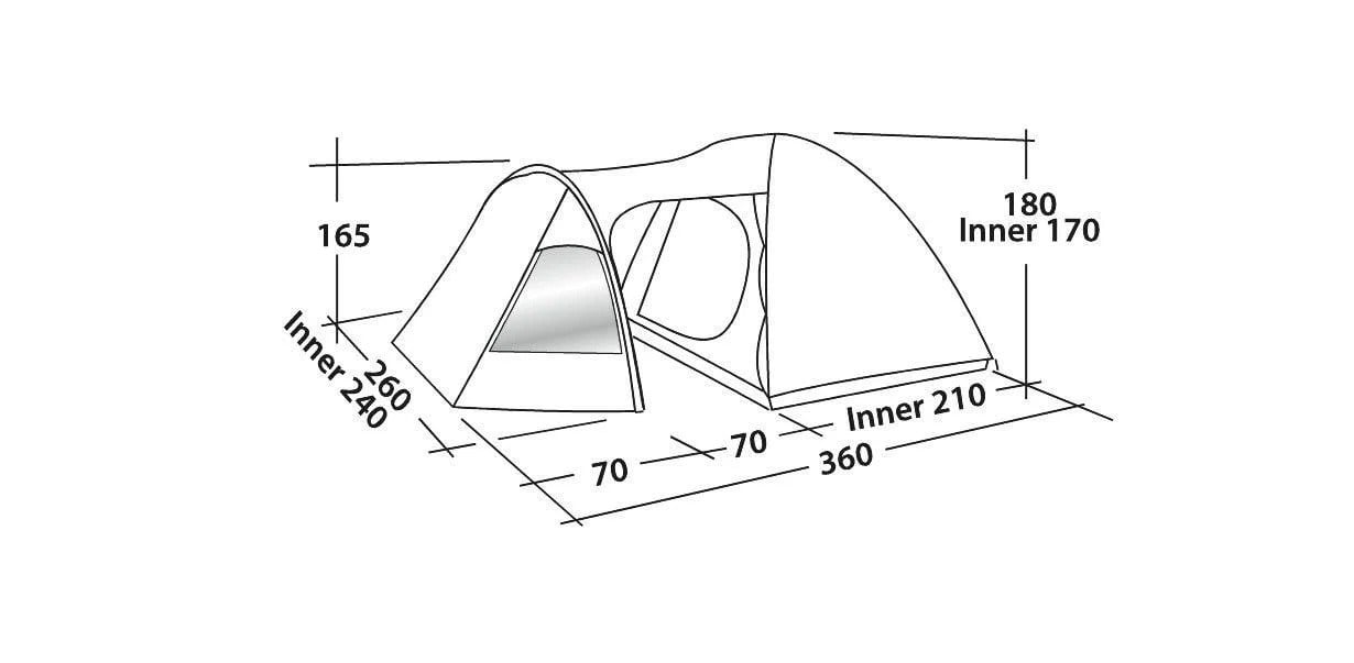 Easy Camp Blazar 400 Rustic Green Blackroom 9 M² & 4 Kişilik Yüksek Aile Çadırı