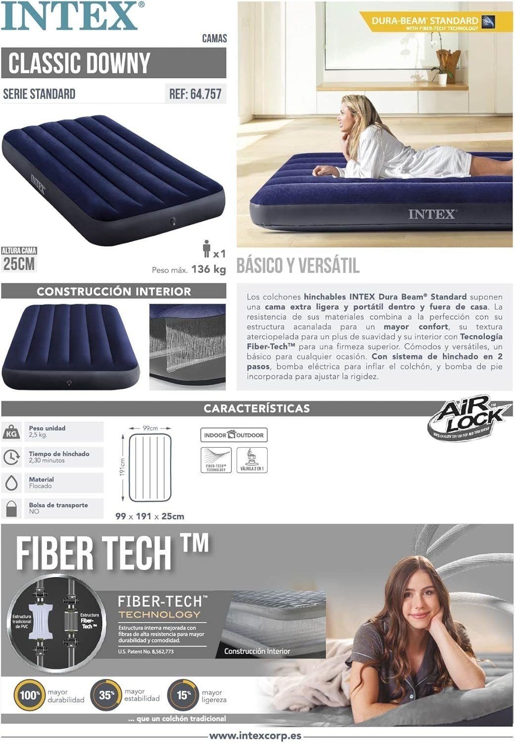 Intex Dura-Beam 64757 Tek Kişilik Ev Kamp Yatağı 