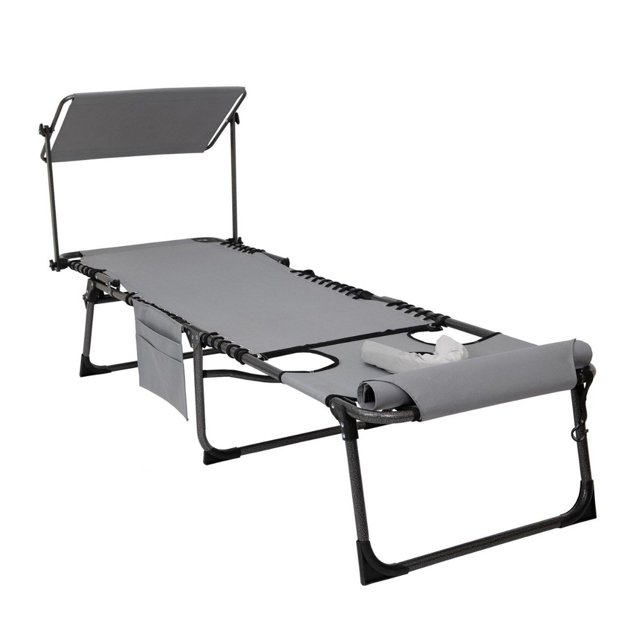 KingCamp Magnolia B10 Plus Hands-Free Premium 7 Kademeli Katlanır Şezlong Grey