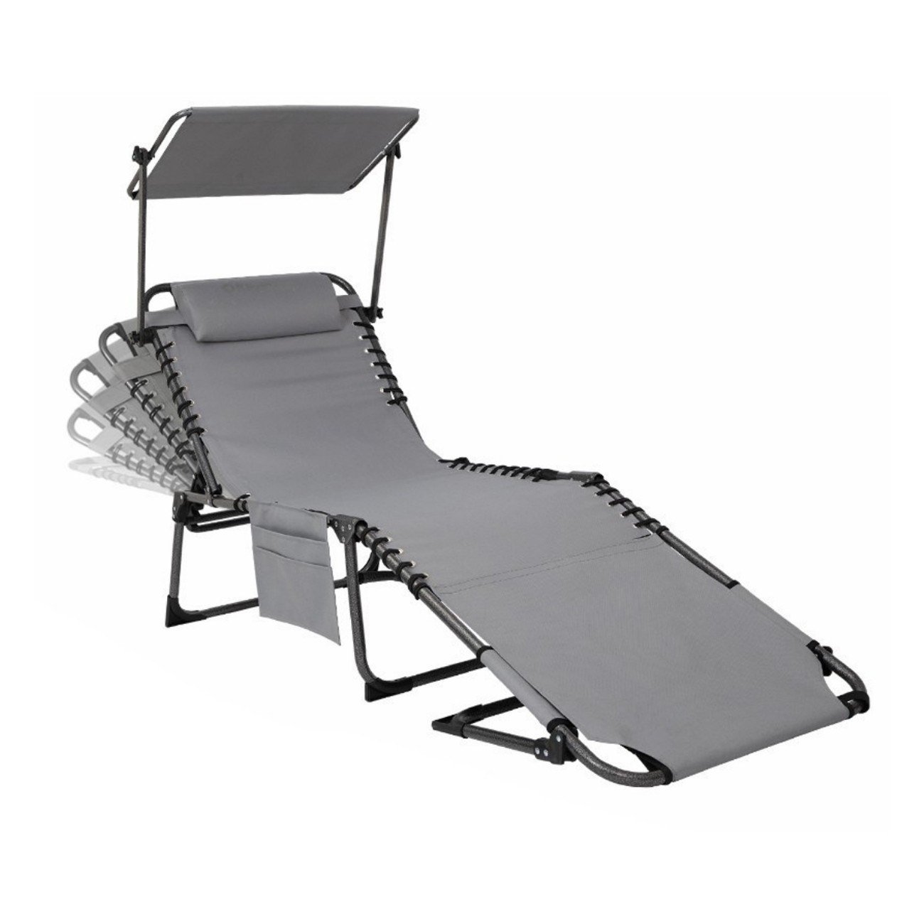 KingCamp Magnolia B10 Plus Hands-Free Premium 7 Kademeli Katlanır Şezlong Grey