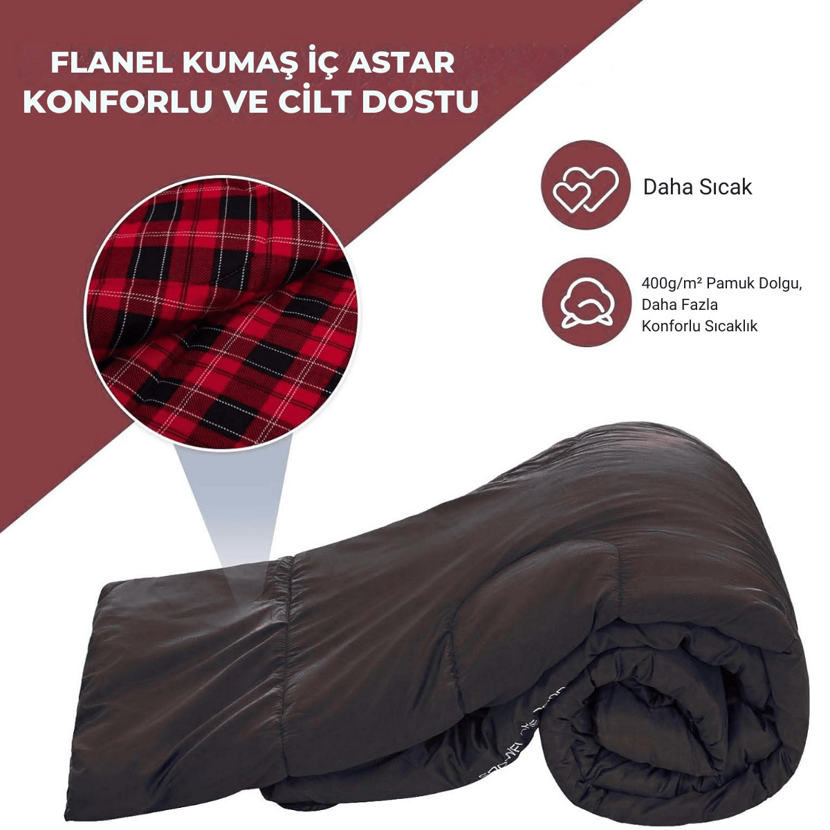 KingCamp Snowflake 300-D Ultra Çift Kişilik Uyku Tulumu Black