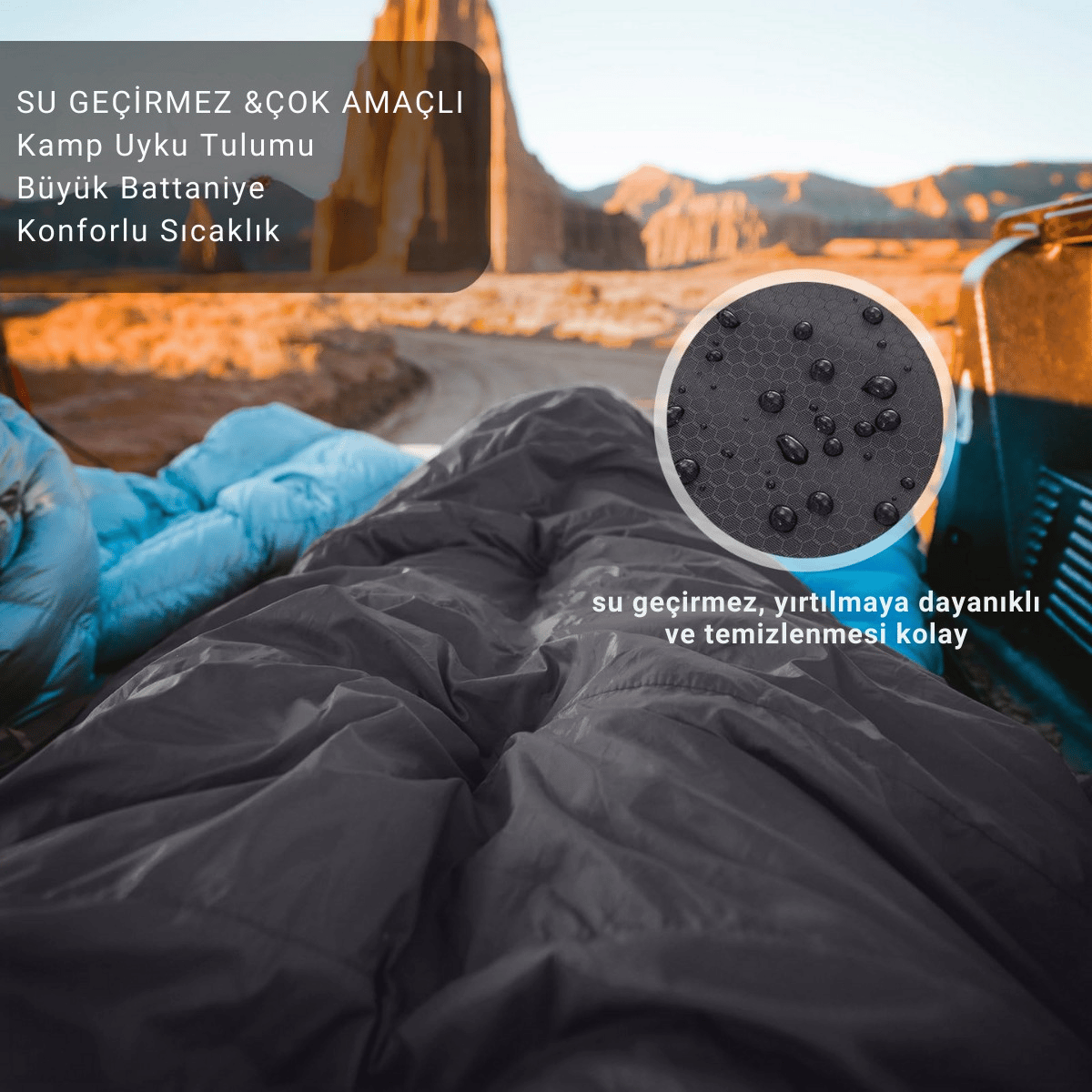 KingCamp Snowflake 300-D Ultra Çift Kişilik Uyku Tulumu Black