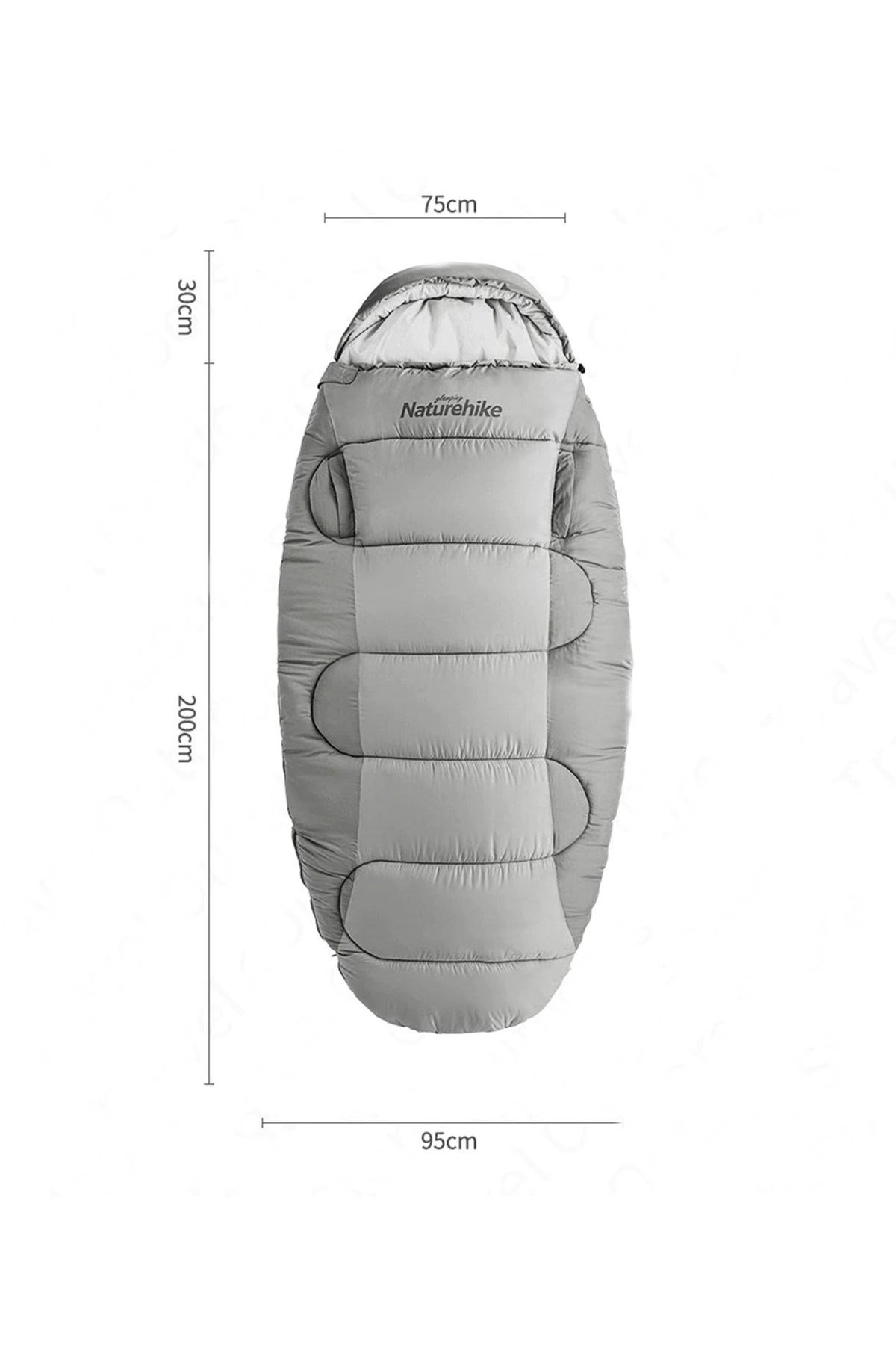Naturehike Ps200 Oval Ultralight Uyku Tulumu -4°c ( Cloudy Grey )