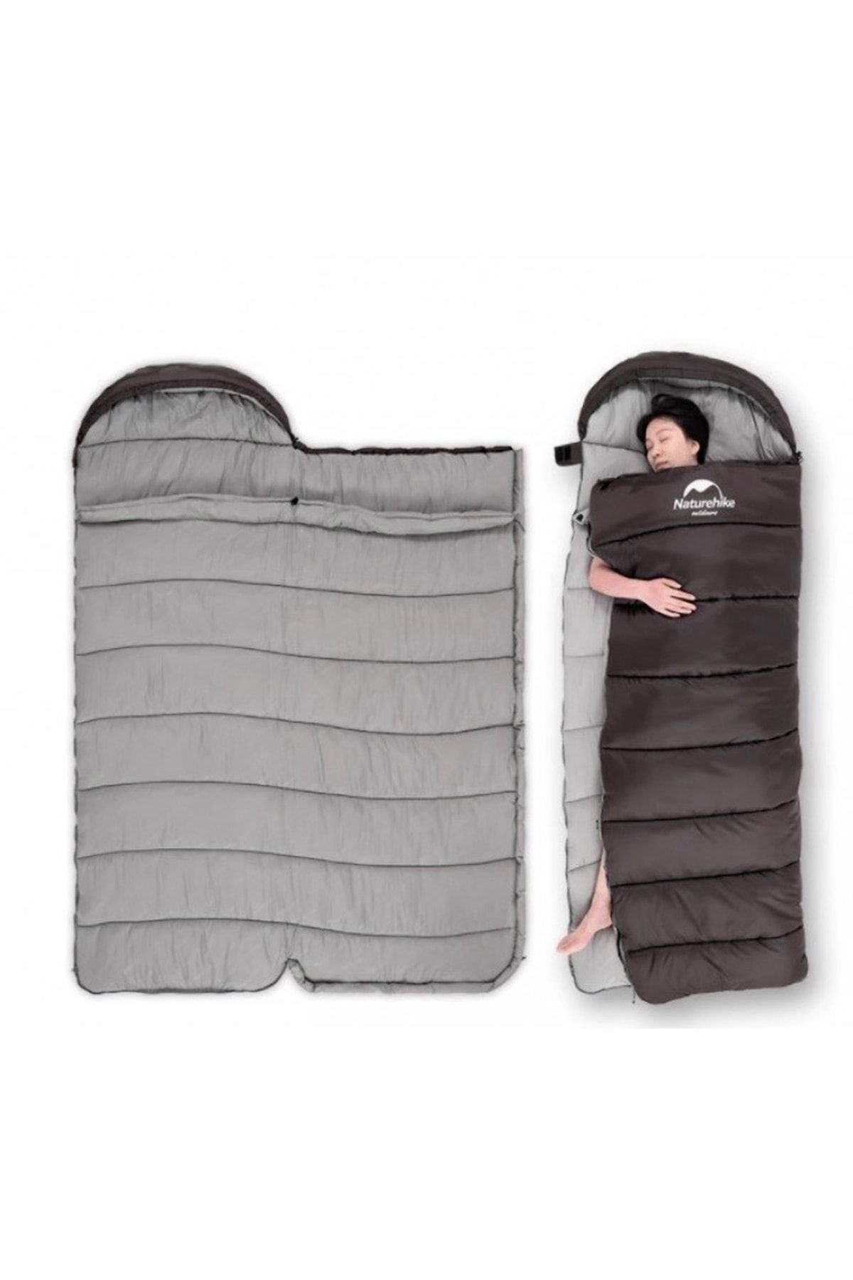 Naturehike U250 Zarf Tarzı Kapüşonlu Uyku Tulumu -10°C Kahverengi-Right
