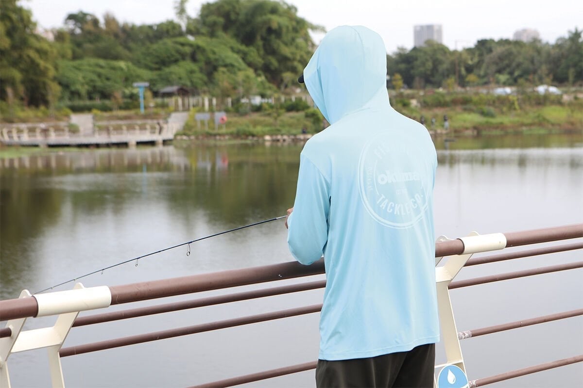 Okuma Aquatek Long Sleeve Hooded Sun Shirt Tahiti Blue