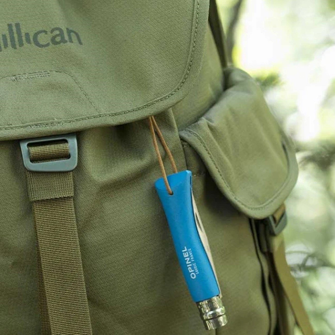 Opinel N°7 Gürgen Saplı Trekking Inox/Çelik Çakı Cam Göbeği Mavi