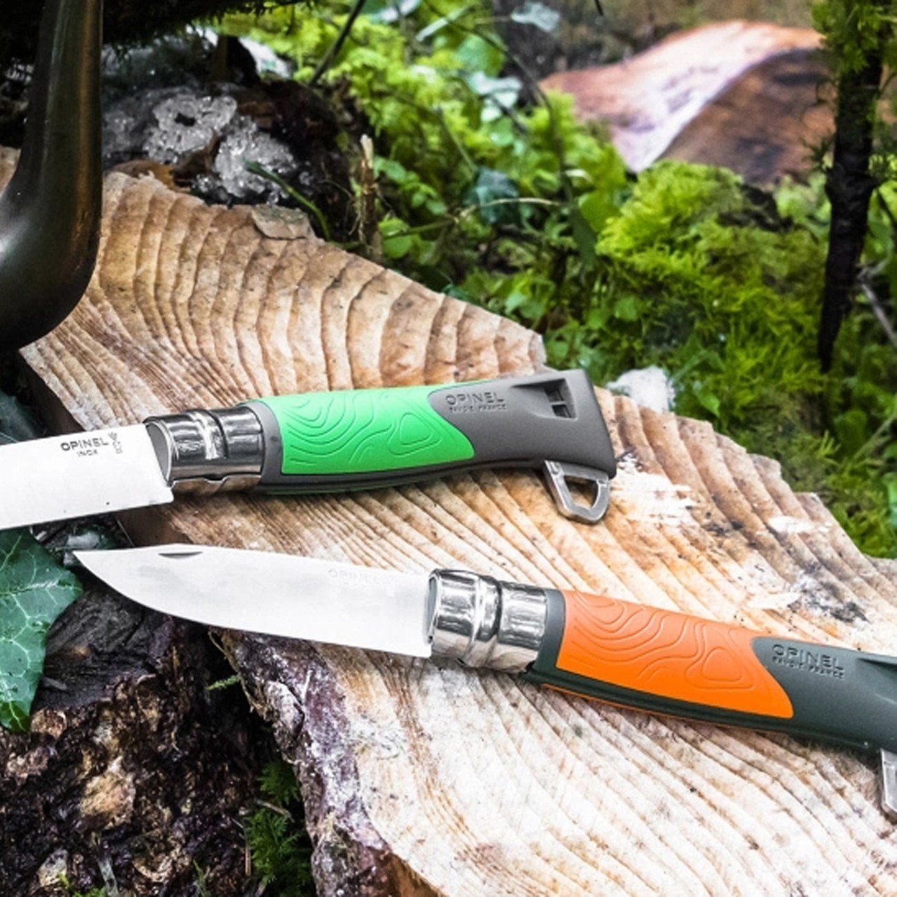 Opinel N°8 Düdüklü Polimer Sap Tırtıklı Inox/Çelik Turuncu Çakı