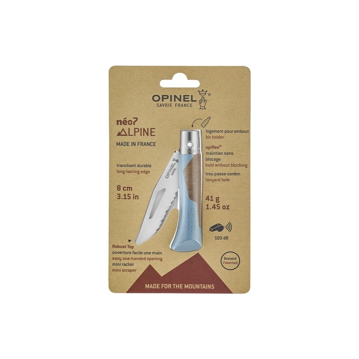 Opinel Neo7 Alpine Buzul Mavisi Saplı Tırtıklı Paslanmaz Çelik Çakı