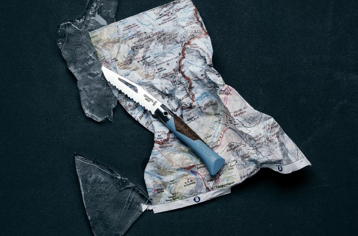 Opinel Neo7 Alpine Buzul Mavisi Saplı Tırtıklı Paslanmaz Çelik Çakı