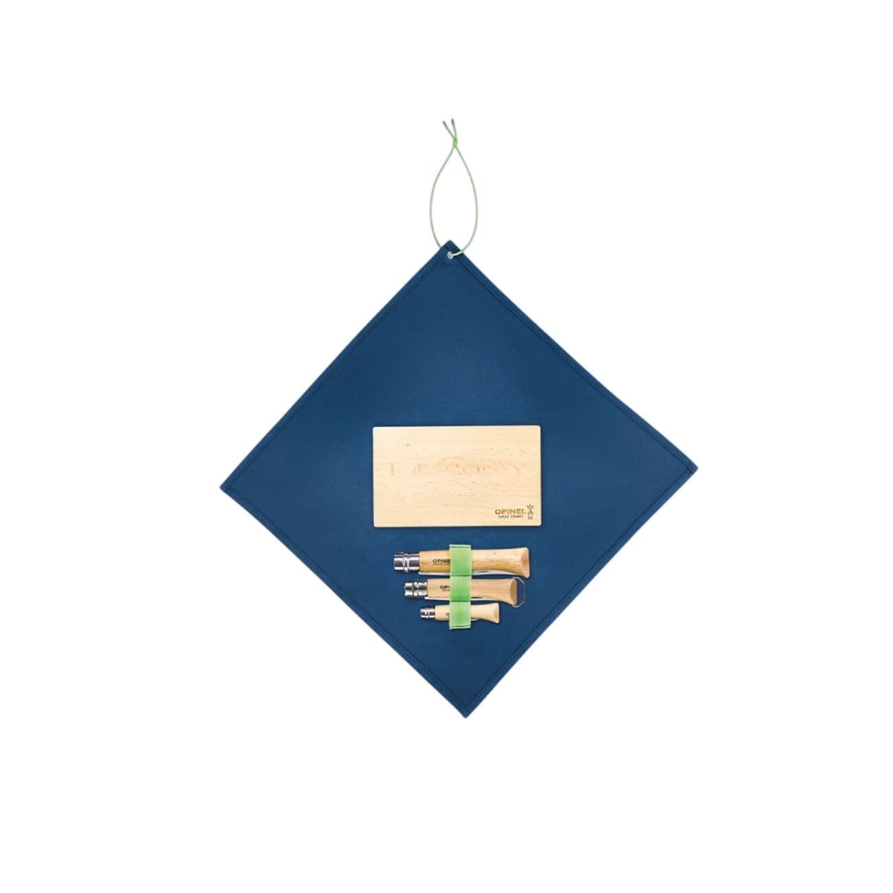 Opinel Nomad Pişirme Seti N°10 Tirbuşonlu Çakı + N°12 Tırtıklı Bıçak + N°6 Soyucu + Kayın Kesme Tahtası + Mikrofiber Havlu