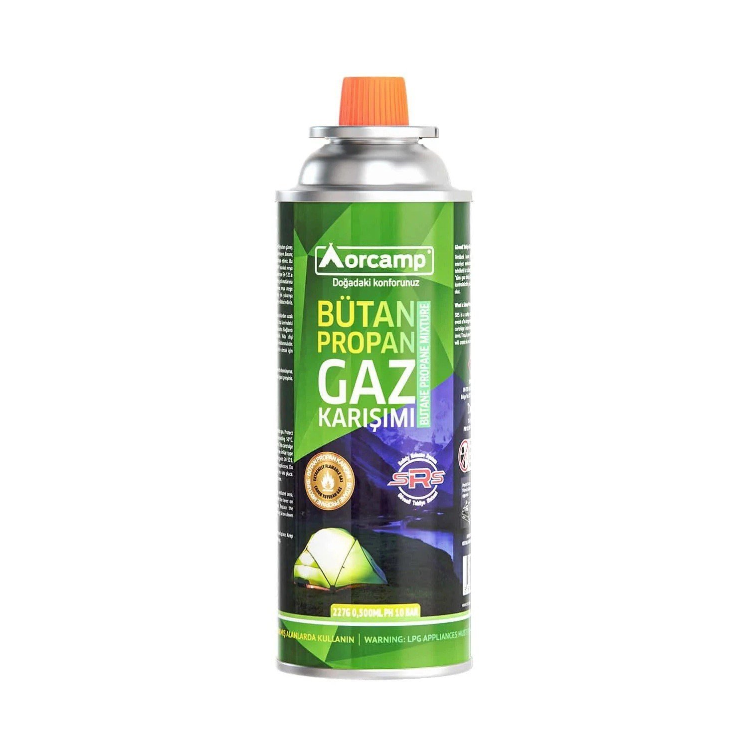 Orcamp Çakmaklı Kartuş Pürmüz Set + 5 Adet 227 Gram Gaz Kartuşu