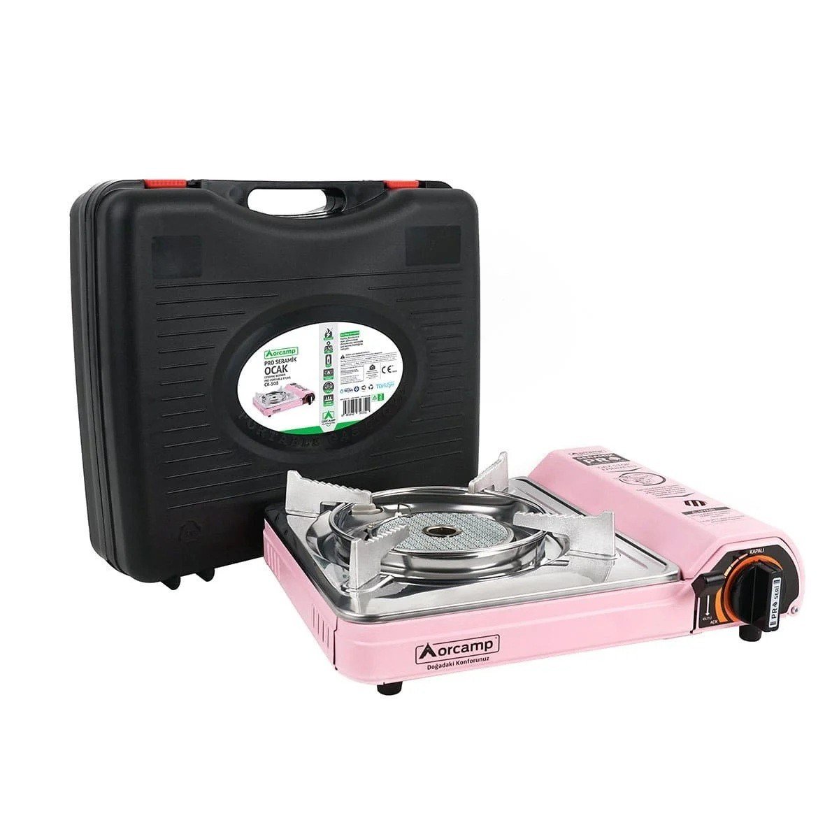 Orcamp Seramik Pro Portatif Ocak Pembe