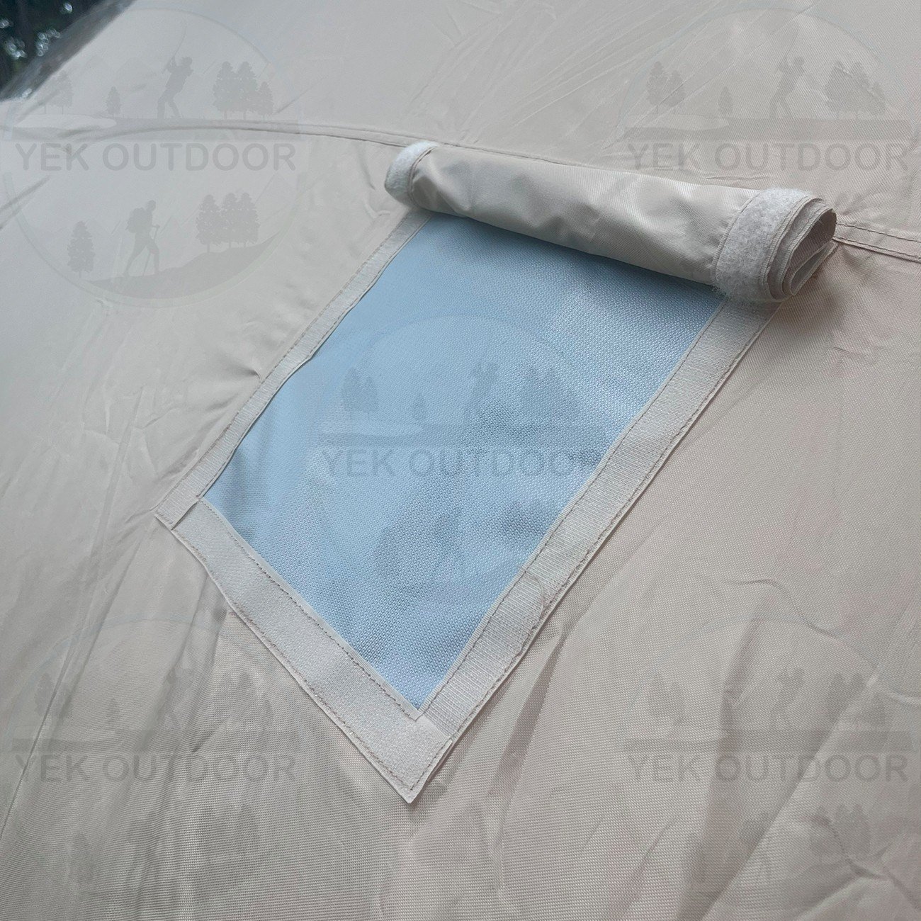 Yek Outdoor 210D Oxford 6-8 Kişilik 4 Mevsim Soba Çıkışlı Şişme Kamp Çadırı – Pompalı, 300x250x220 cm