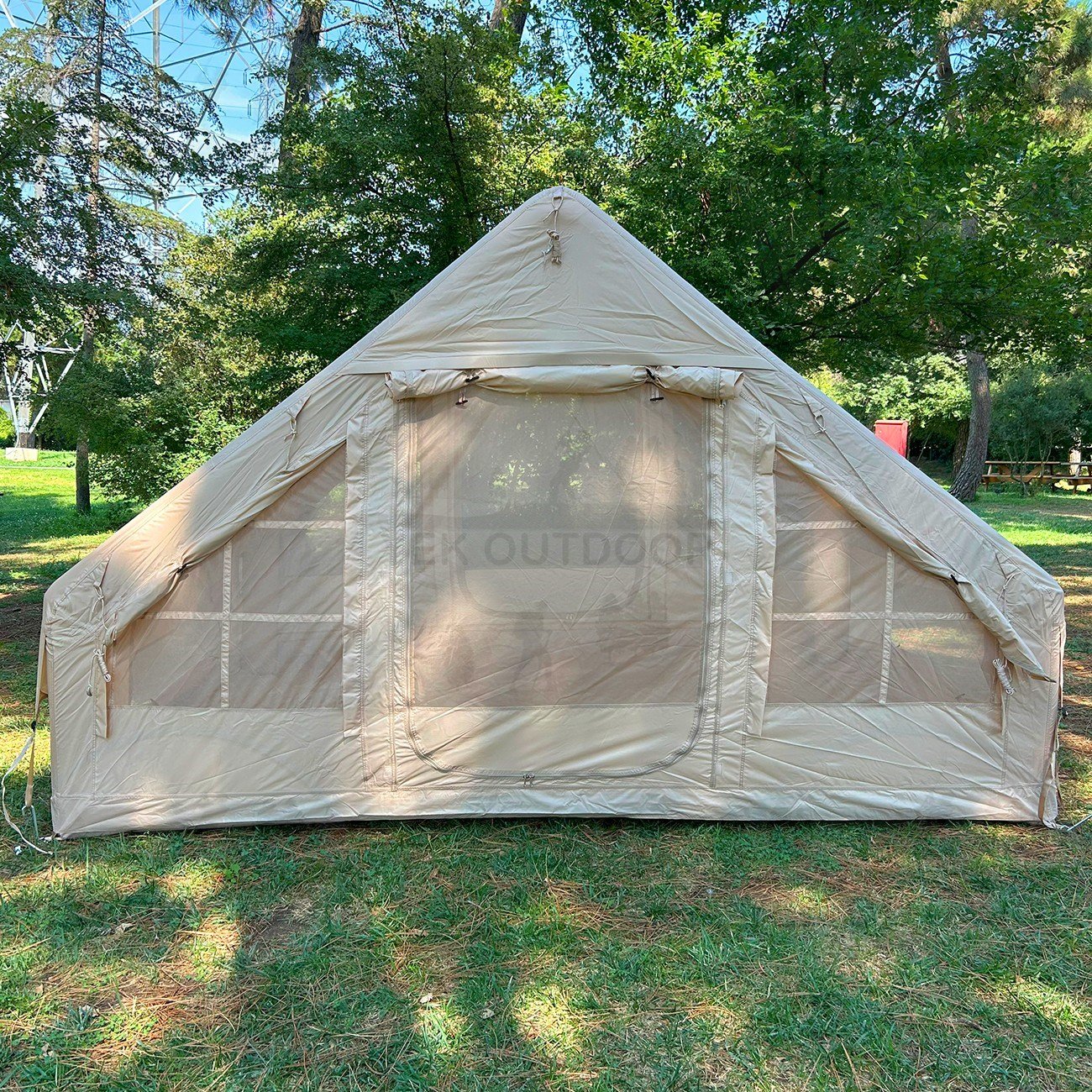 Yek Outdoor 210D Oxford 6 Kişilik 4 Mevsim Soba Çıkışlı Şişme Kamp Çadırı – Pompalı, 210x300x190 cm