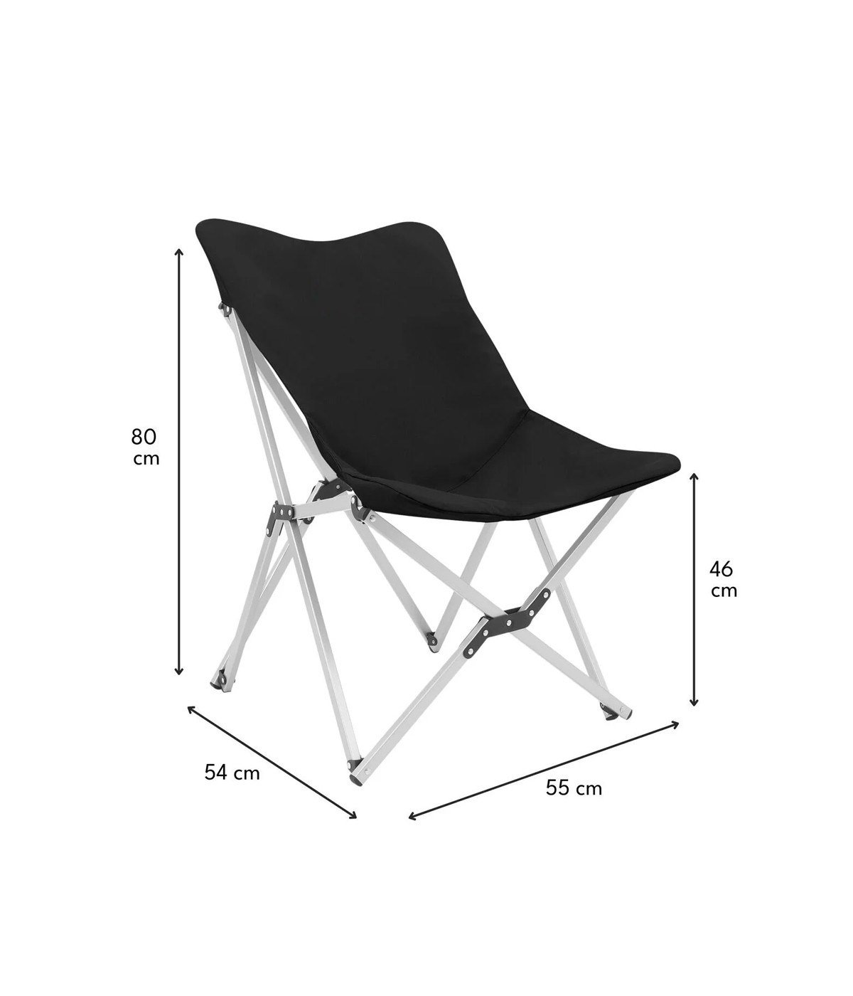 Yek Outdoor 4 Kişilik Alüminyum Kamp Masa Sandalye Seti - Siyah