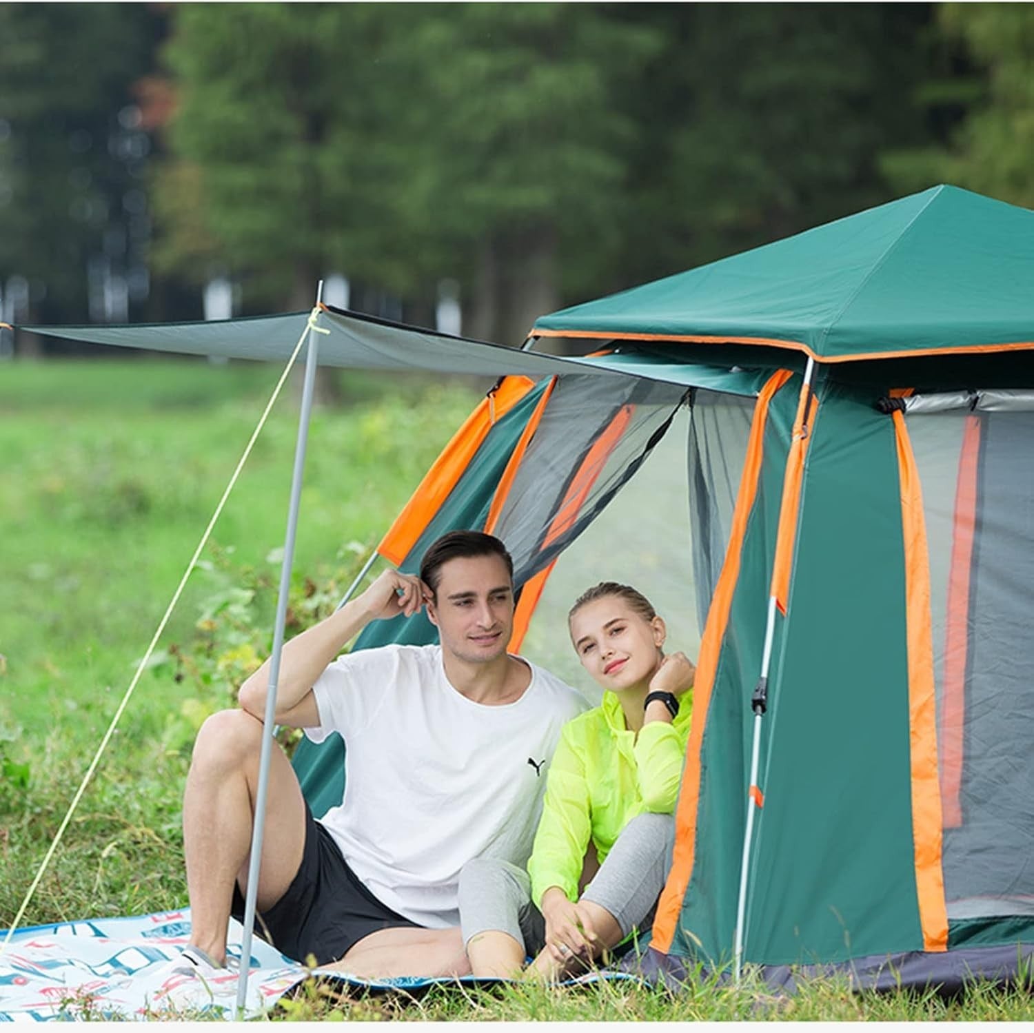 Yek Outdoor 4 Kişilik Tam Otomatik Tenteli Kamp Çadırı 240x240x160