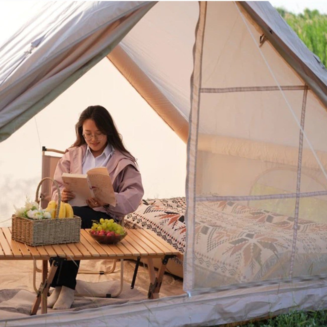 Yek Outdoor 6 Kişilik 4 Mevsim Pompalı ve Soba Çıkışlı Şişme Çadır 300x210x200cm